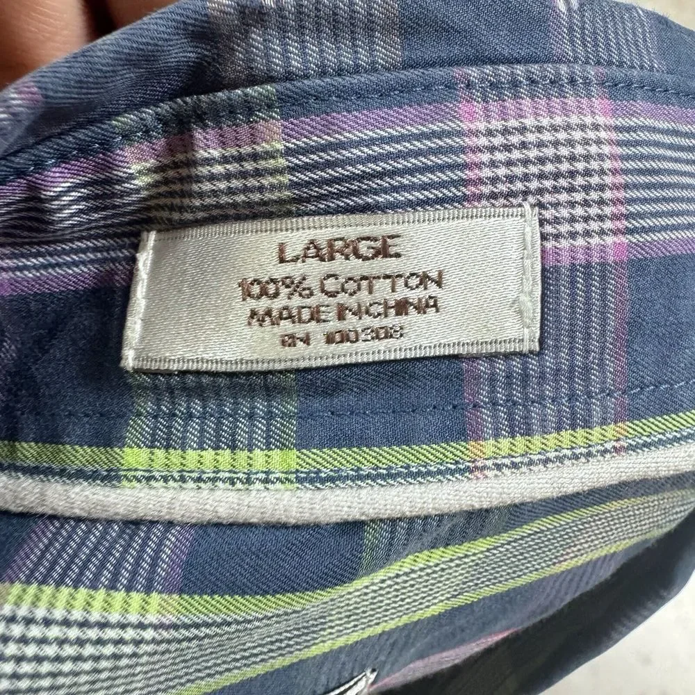 Peter Millar‎ Crown Mens Large Long Sleeve Shirt Button Down Multicolor Check